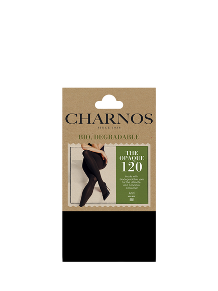 Charnos 120 Denier Opaque Tights, Black - view 2, Black