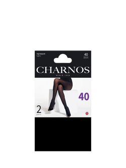 Charnos 40 Denier Sheer Tights, Pack of 2 - view 2, Black
