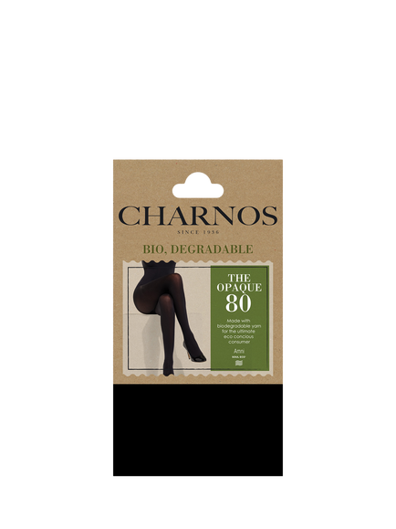 Charnos 80 Denier Opaque Tights, Black - view 2, Black