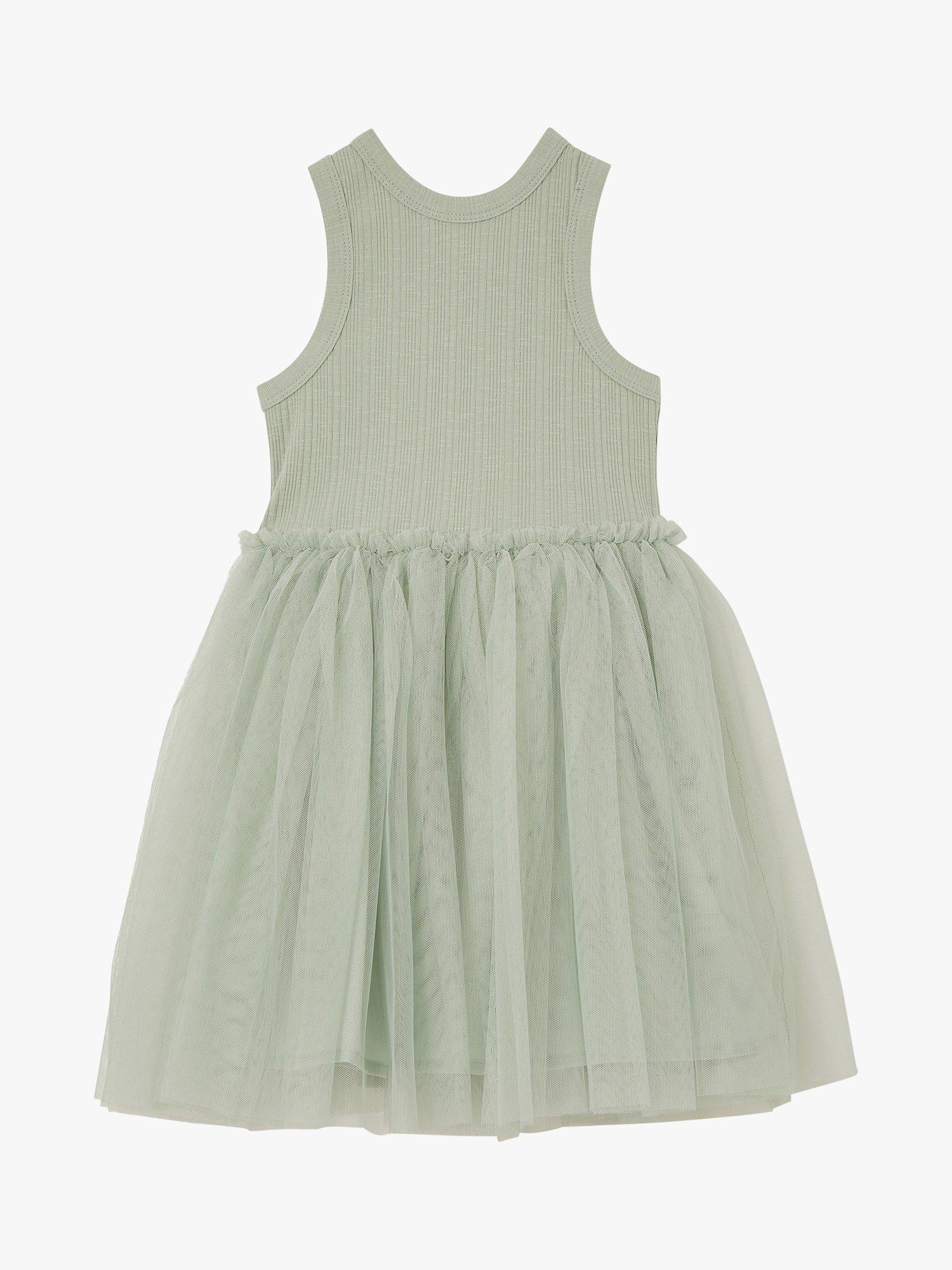 Cotton On Kids' Rib Tulle Dress, Green