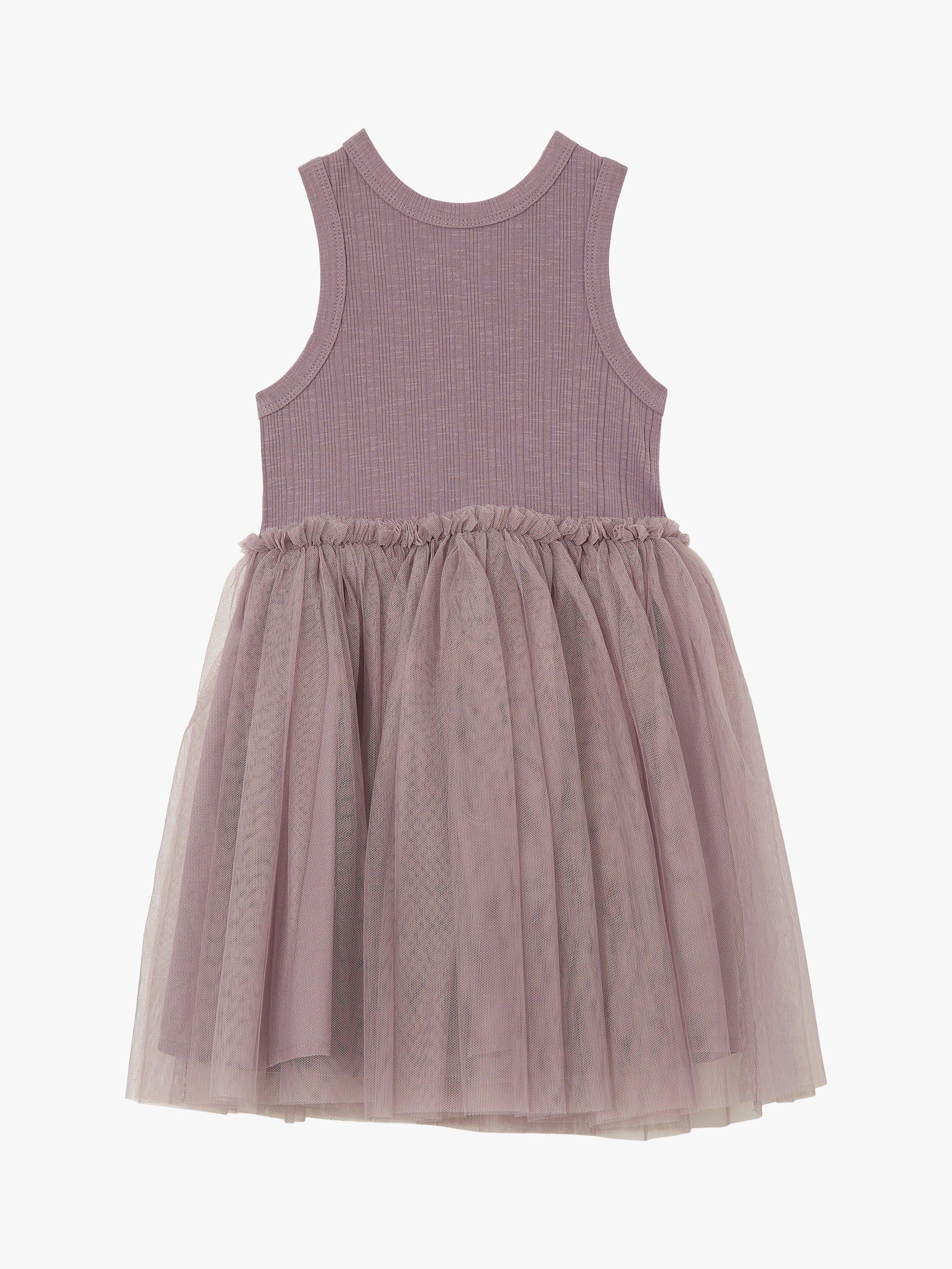 Cotton On Kids' Rib Tulle Dress, Dusk Purple
