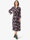 Noa Noa Liva Floral Midi Shirt Dress, Black/Purple