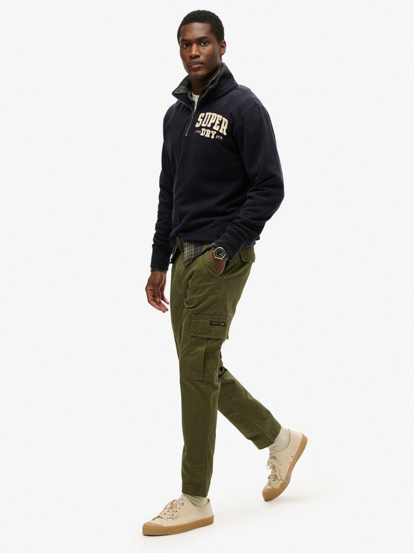 Product image 2 of 6, which shows Superdry Organic Cotton Core Cargo Trousers, Authentic Khaki, W32/L34