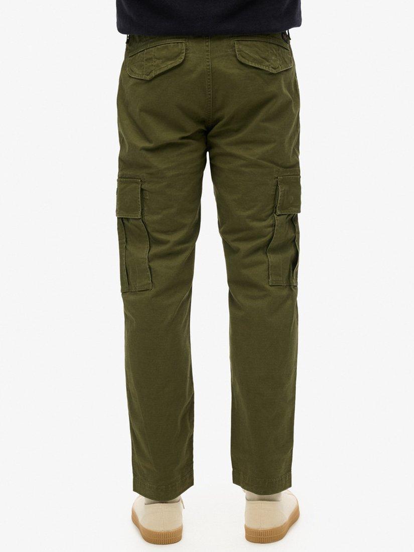 Product image 4 of 6, which shows Superdry Organic Cotton Core Cargo Trousers, Authentic Khaki, W32/L34