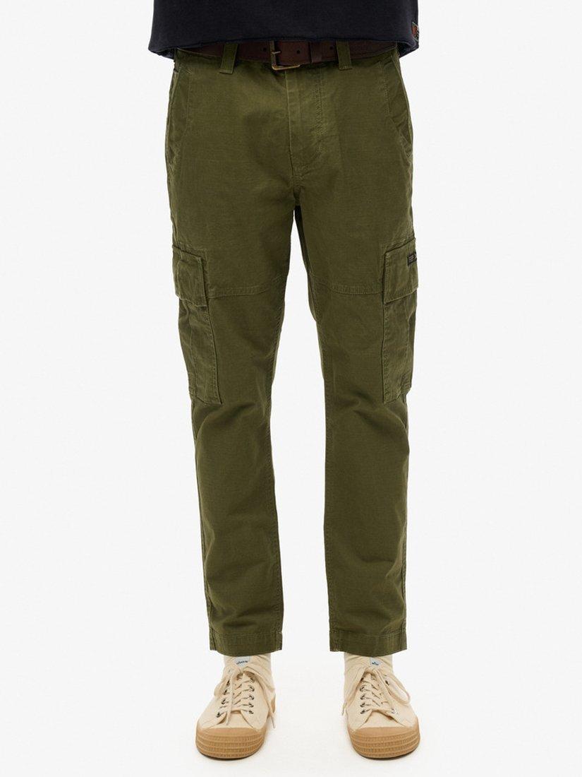 Product image 5 of 6, which shows Superdry Organic Cotton Core Cargo Trousers, Authentic Khaki, W32/L34