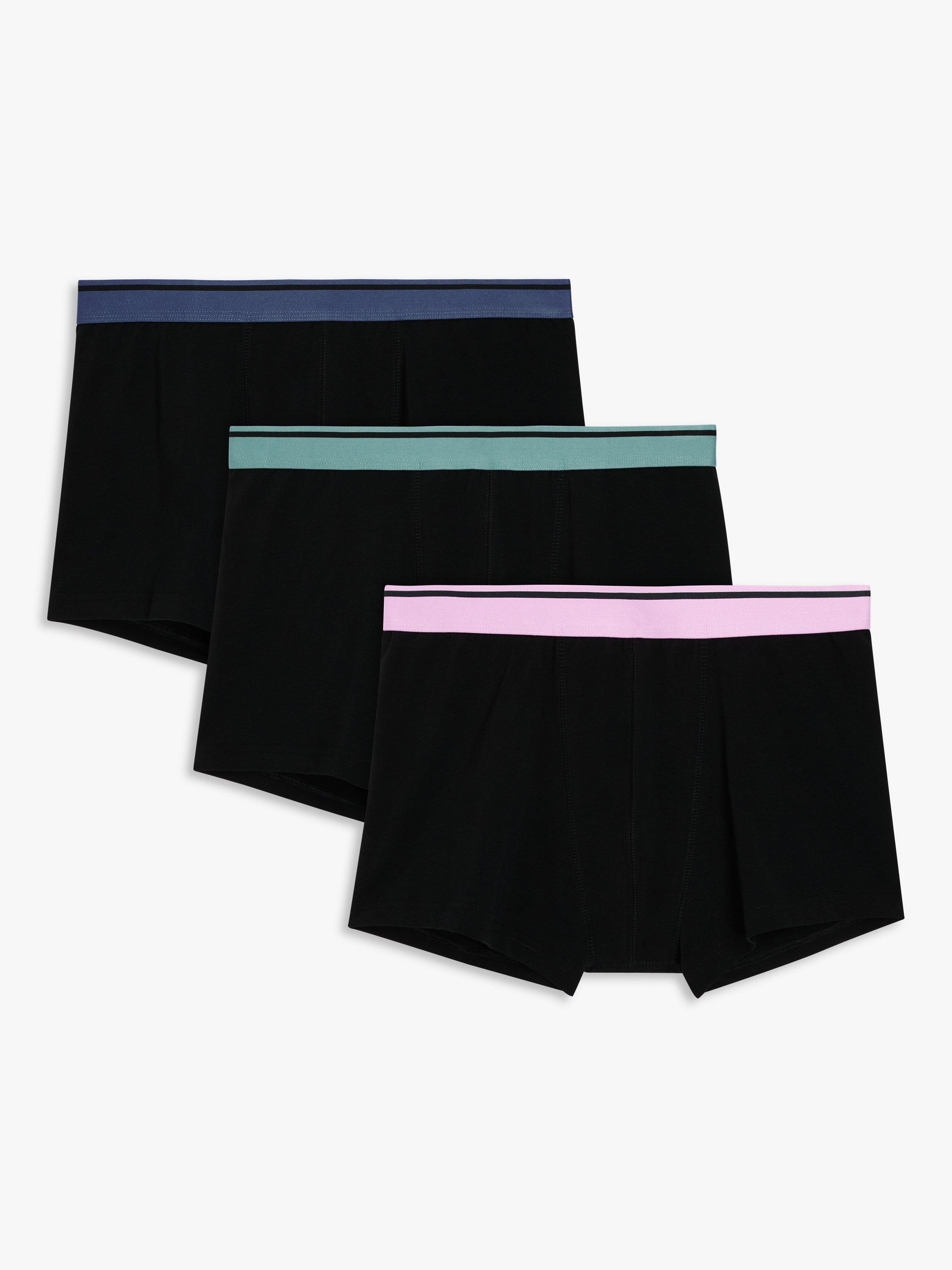 John Lewis Organic Cotton Trunks, Pack of 3, Black