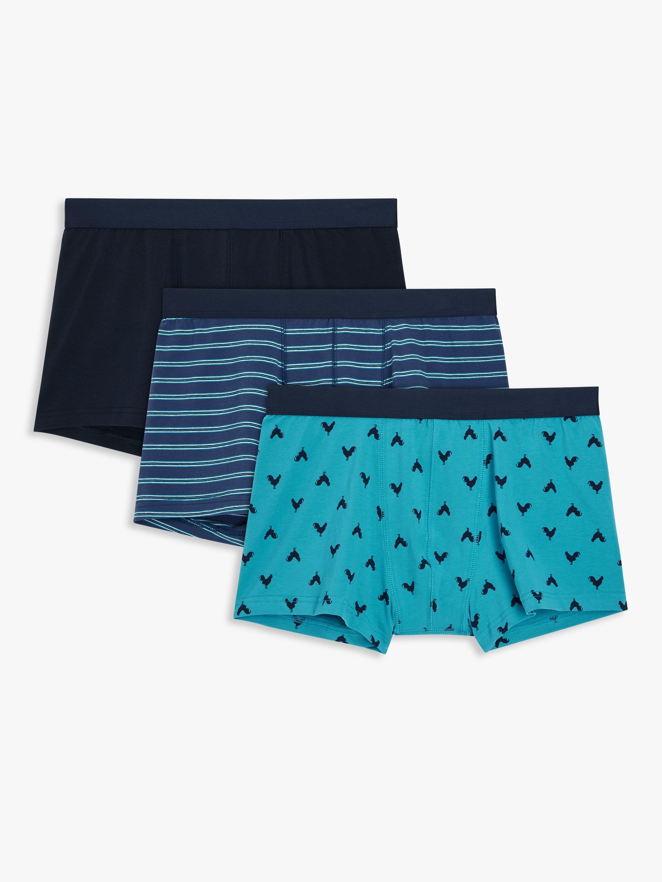 John Lewis Organic Cotton Trunks, Pack of 3, Cockrel Stripe