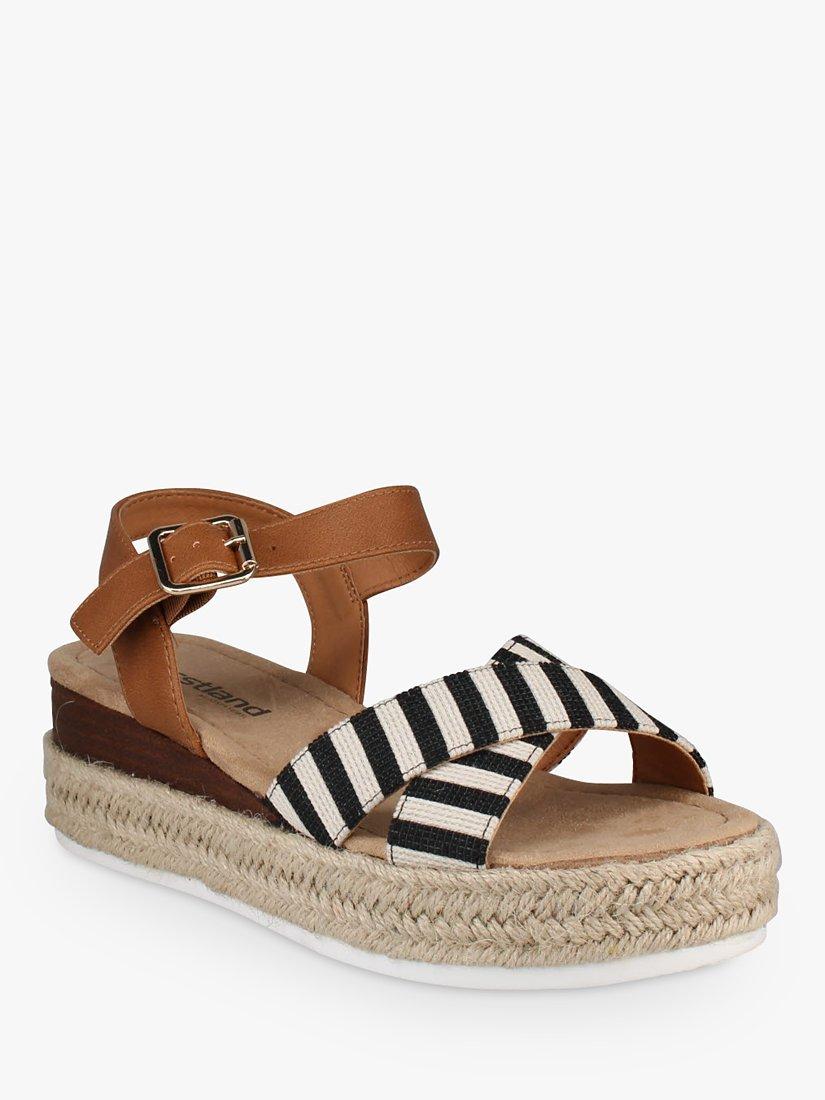 Product image 2 of 4, which shows Westland by Josef Seibel Madison 01 Espadrille Style Footbed Sandals, Black/Multi, 8