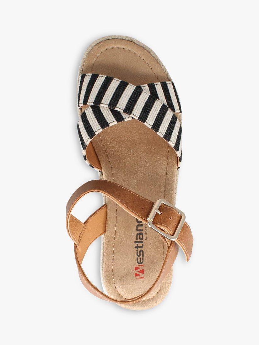 Product image 3 of 4, which shows Westland by Josef Seibel Madison 01 Espadrille Style Footbed Sandals, Black/Multi, 8