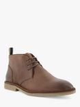 Dune London Cashed Leather Casual Chukka Boots, Brown