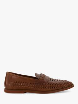 Dune London Brickles Casual Woven Loafers, Tan-leather