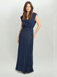 Gina Bacconi Caprice Chiffon Pleated Maxi Dress