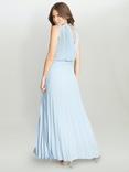 Gina Bacconi Chelsey Pleated Chiffon Maxi Dress