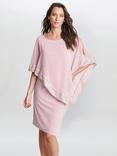 Gina Bacconi Lucy Metallic Trim Cape Dress