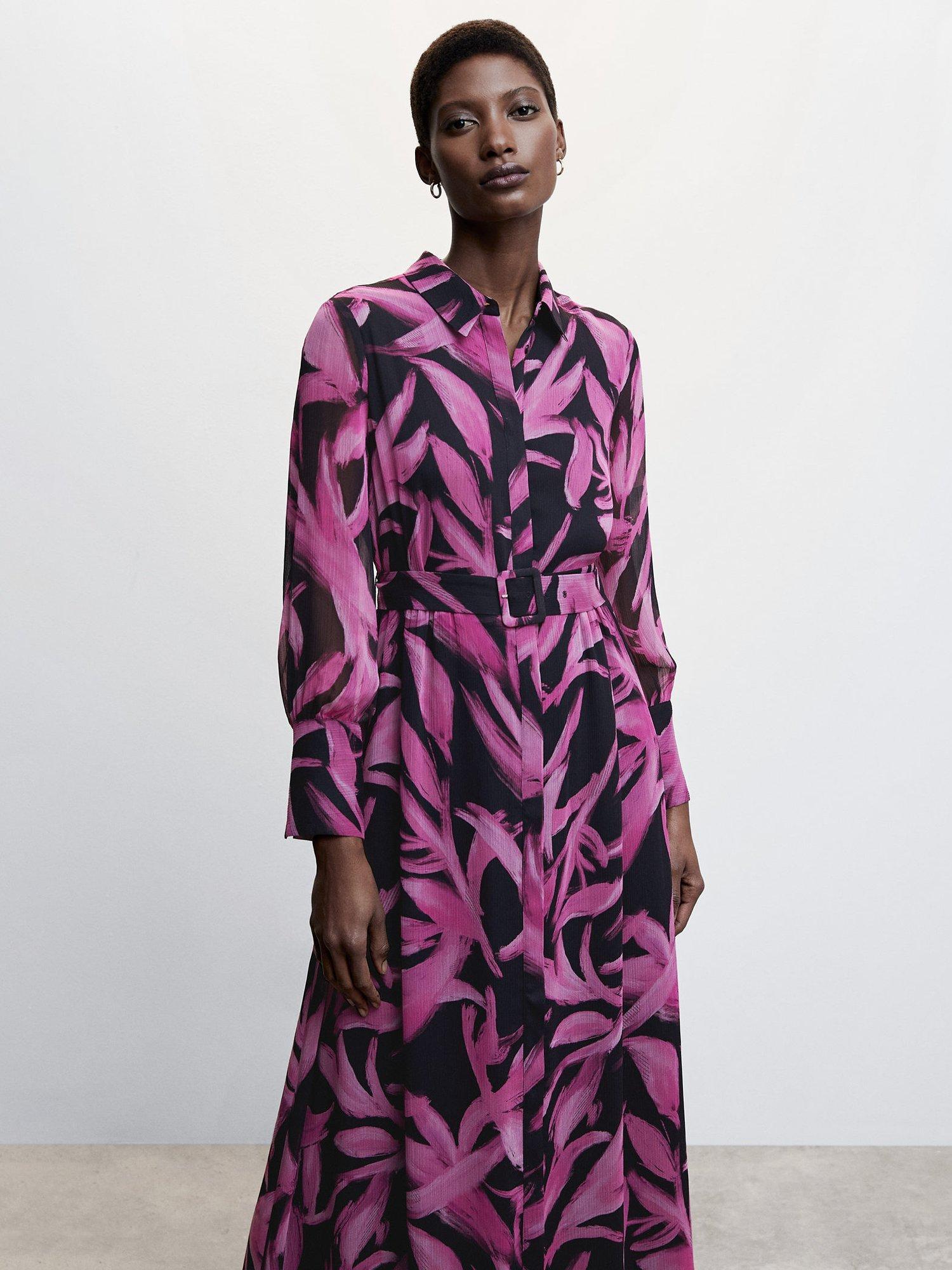 Mango Emilia Belted Maxi Dress, Multi