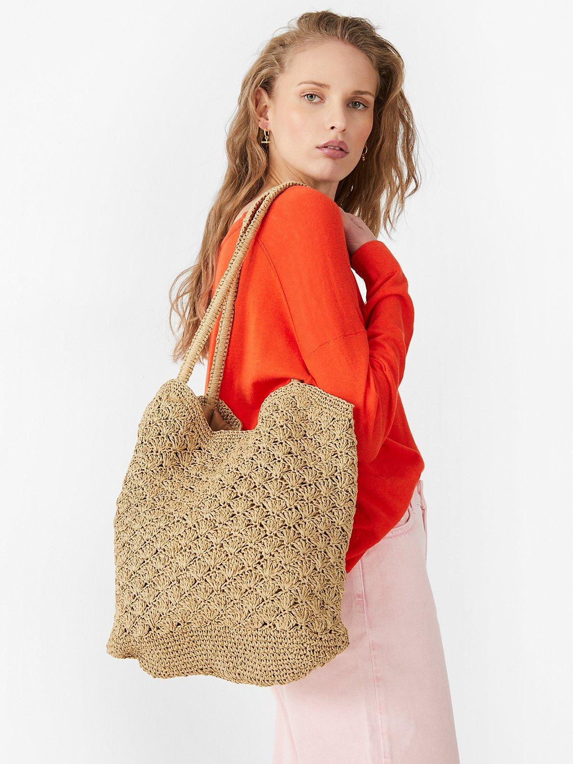 HUSH Shelly Raffia Tote Bag, Natural