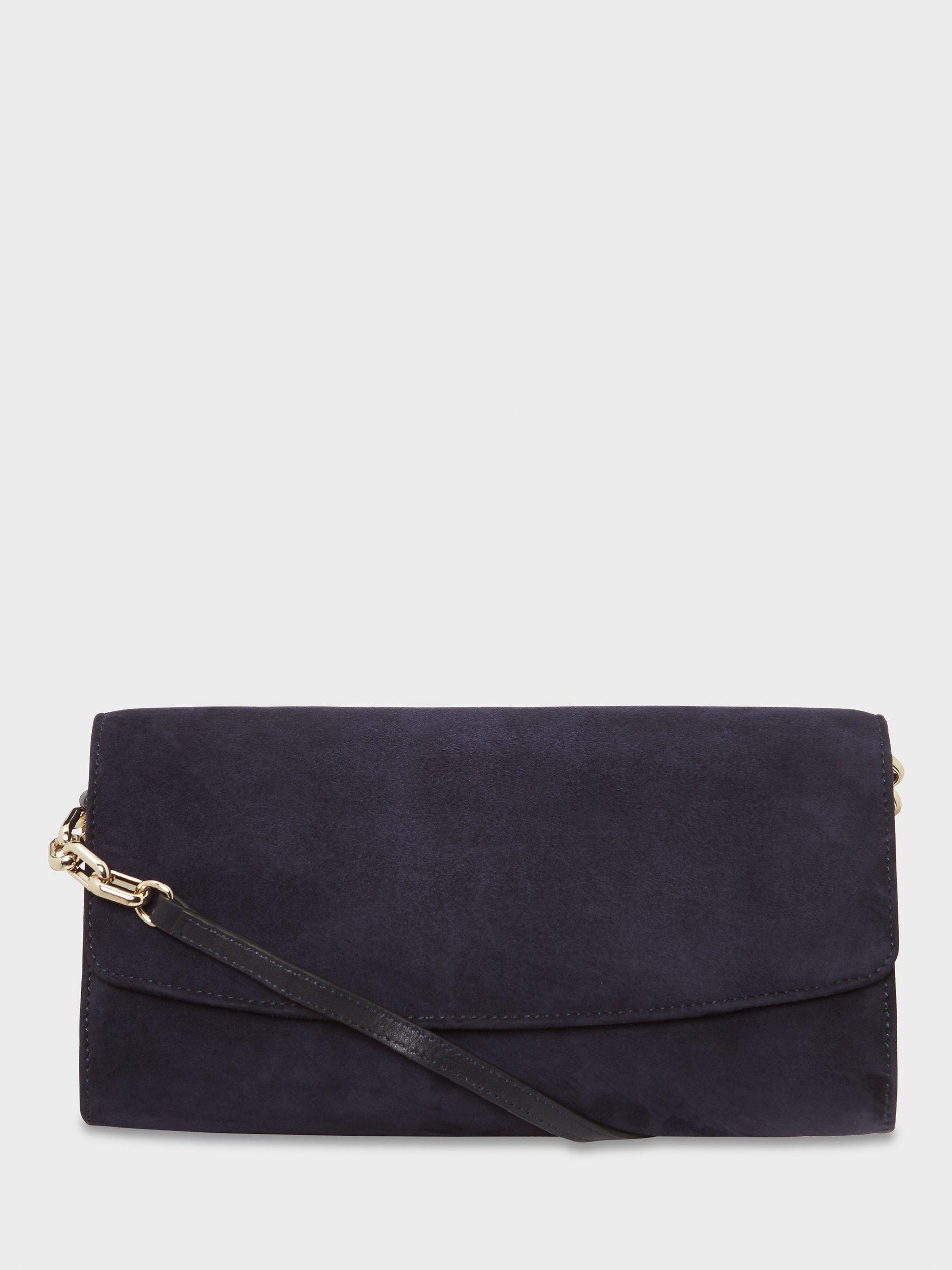 Hobbs Sarah Leather Clutch Bag, Midnight, One Size