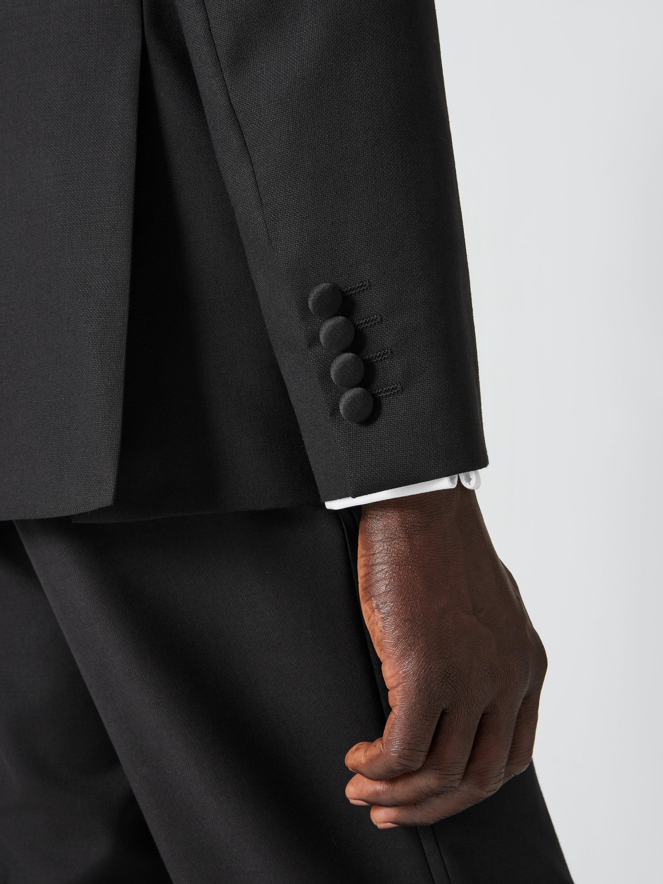 John Lewis Double Breasted Wool Regular Fit Dinner Jacket Black