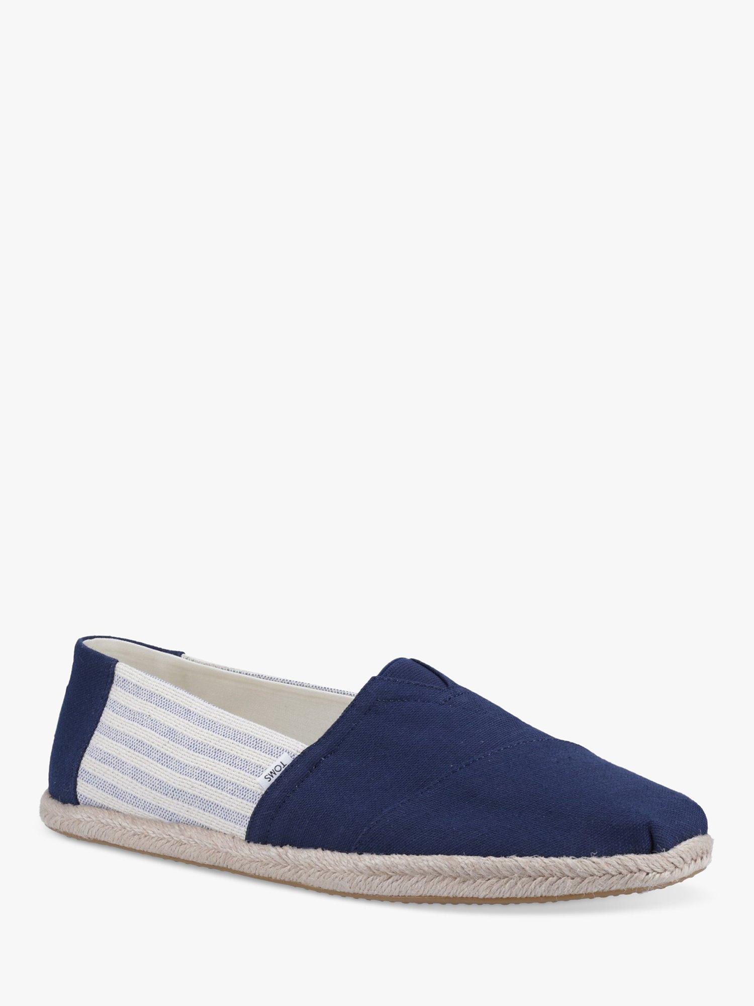 TOMS Alpargata Rope Stripe Espadrilles, Navy, 7