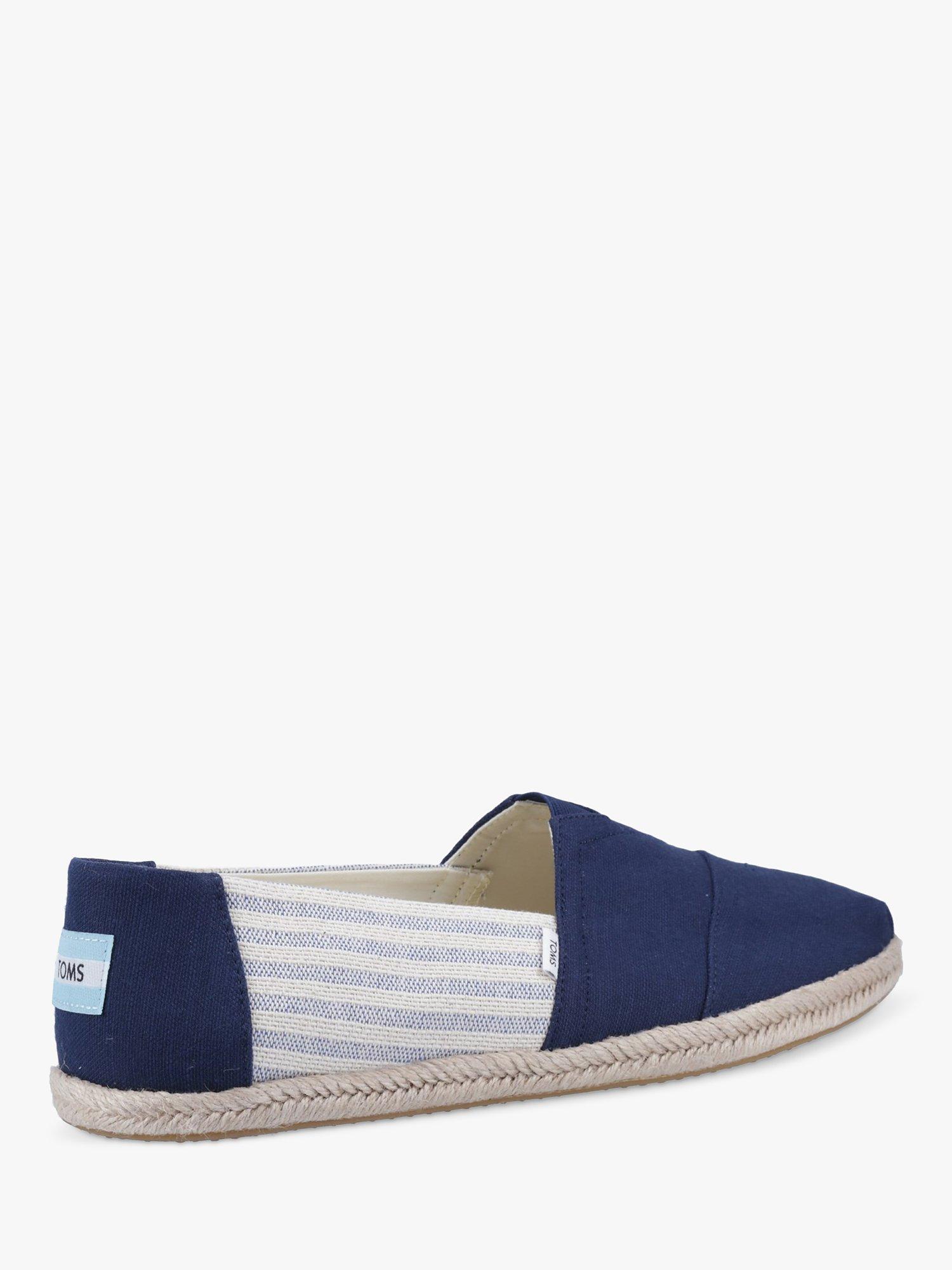 TOMS Alpargata Rope Stripe Espadrilles, Navy, 7