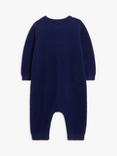 John Lewis Baby Knit Cotton Romper, Blue Navy
