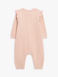 John Lewis Baby Knit Cotton Romper, Pink Mid