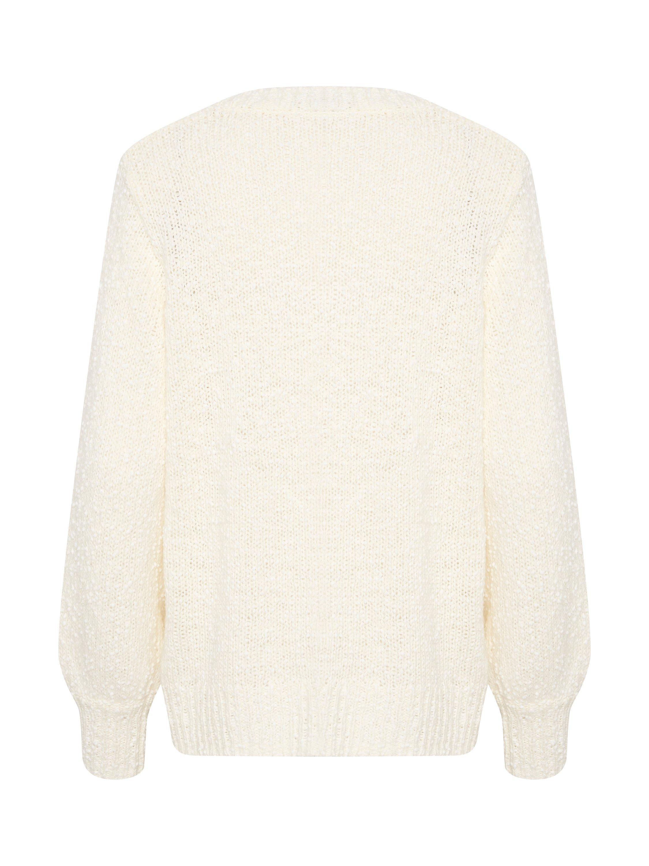 Product image 5 of 5, which shows KAFFE Linana Knitted V-Neck Jumper, Chalk, XS