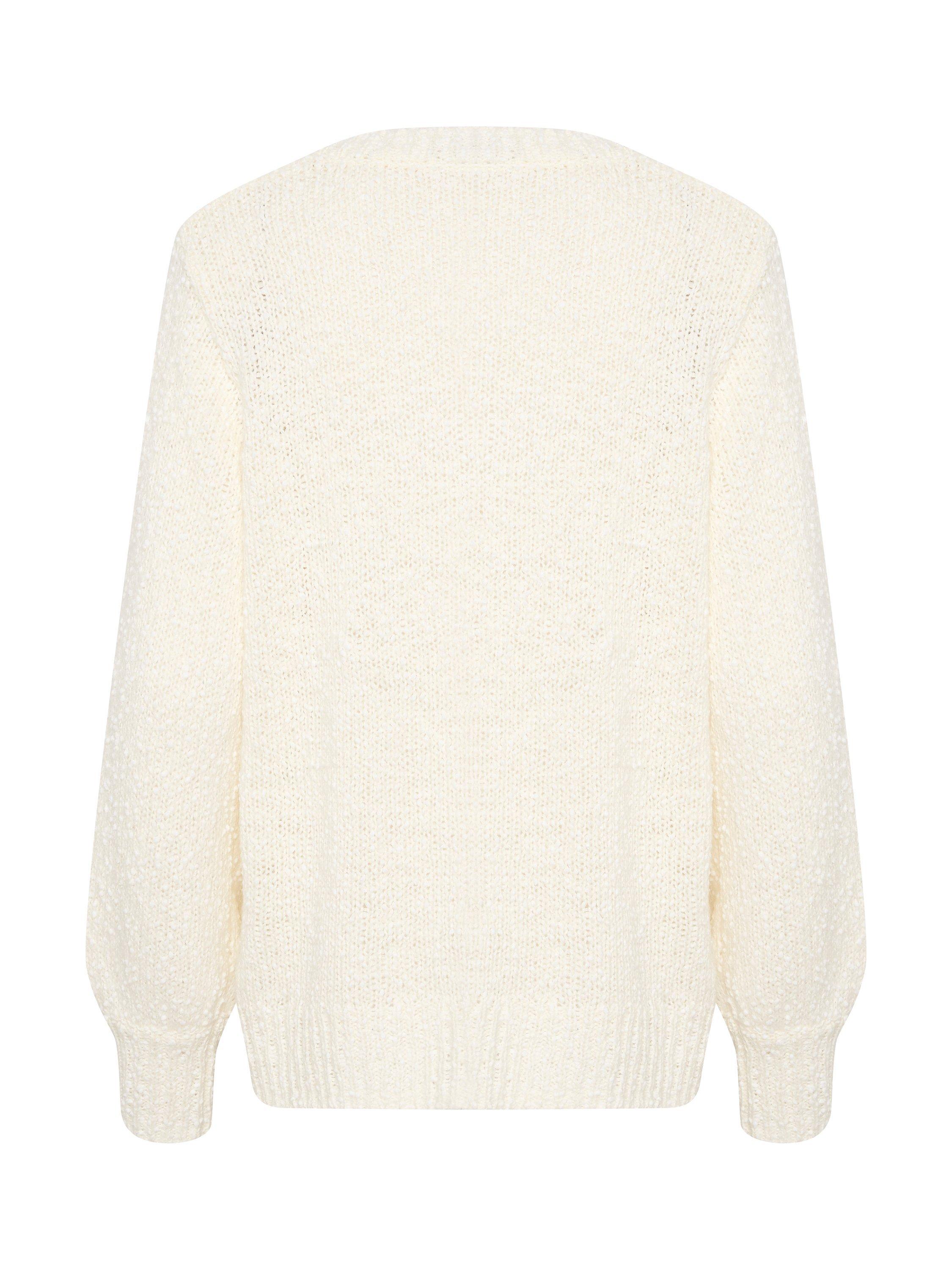 KAFFE Linana Knitted V-Neck Jumper, Chalk, XS