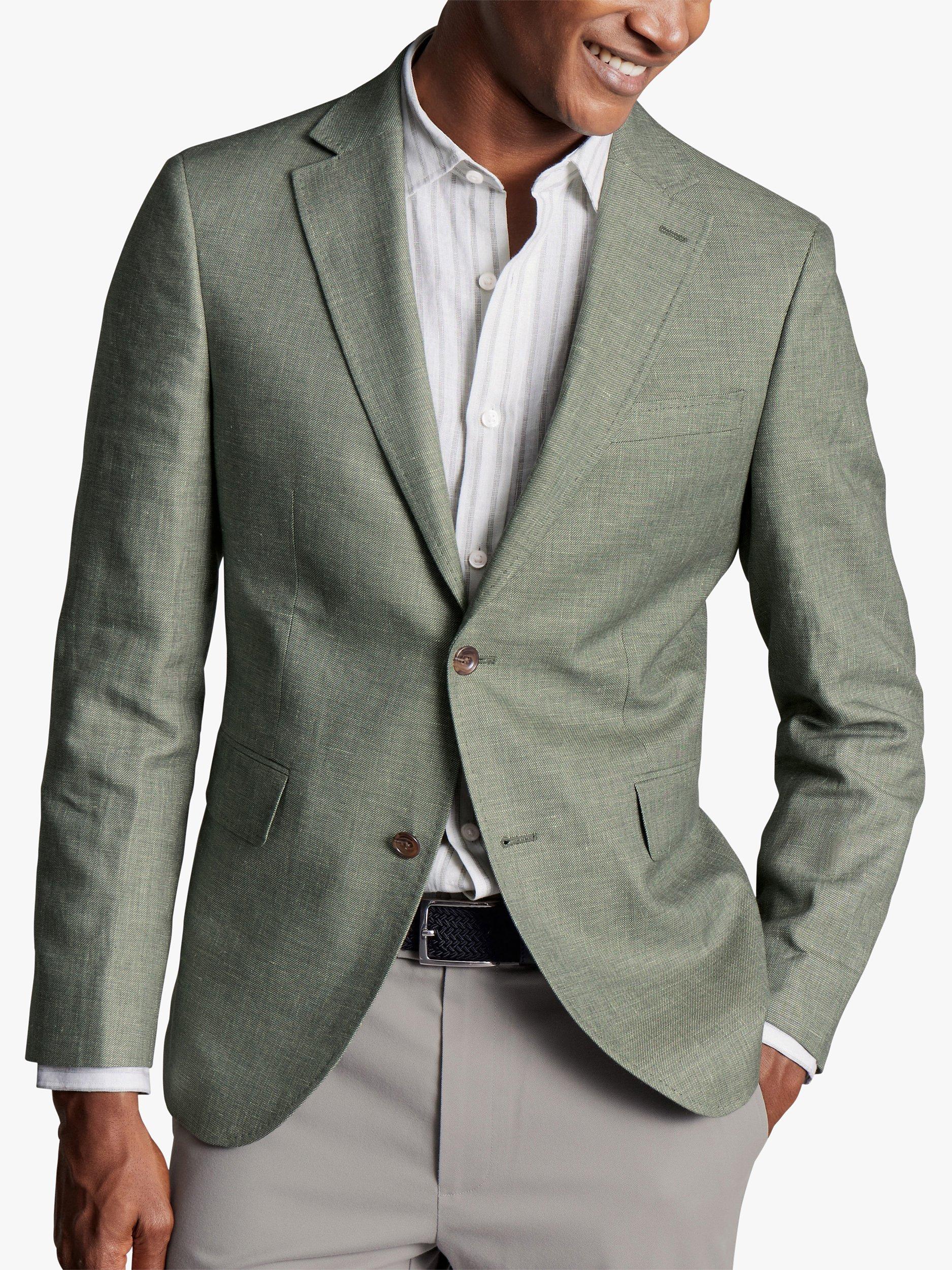 Charles Tyrwhitt Slim Fit Linen Cotton Blazer, Sage Green