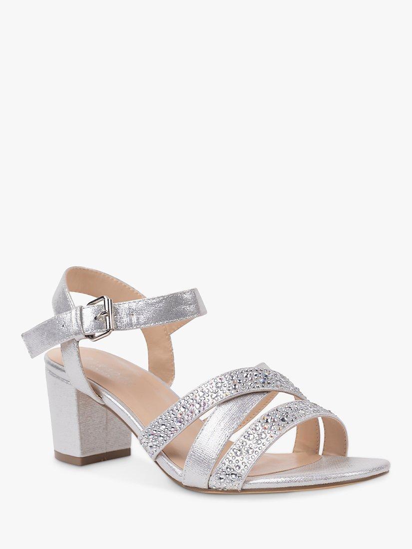 Paradox London Merida Shimmer Embellished Strap Sandals