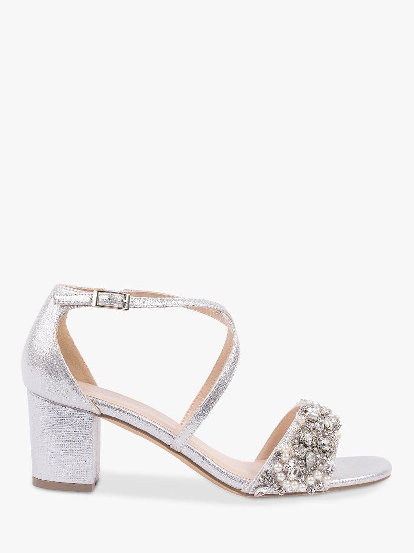 Paradox London Maeve Shimmer Block Heel Sandals
