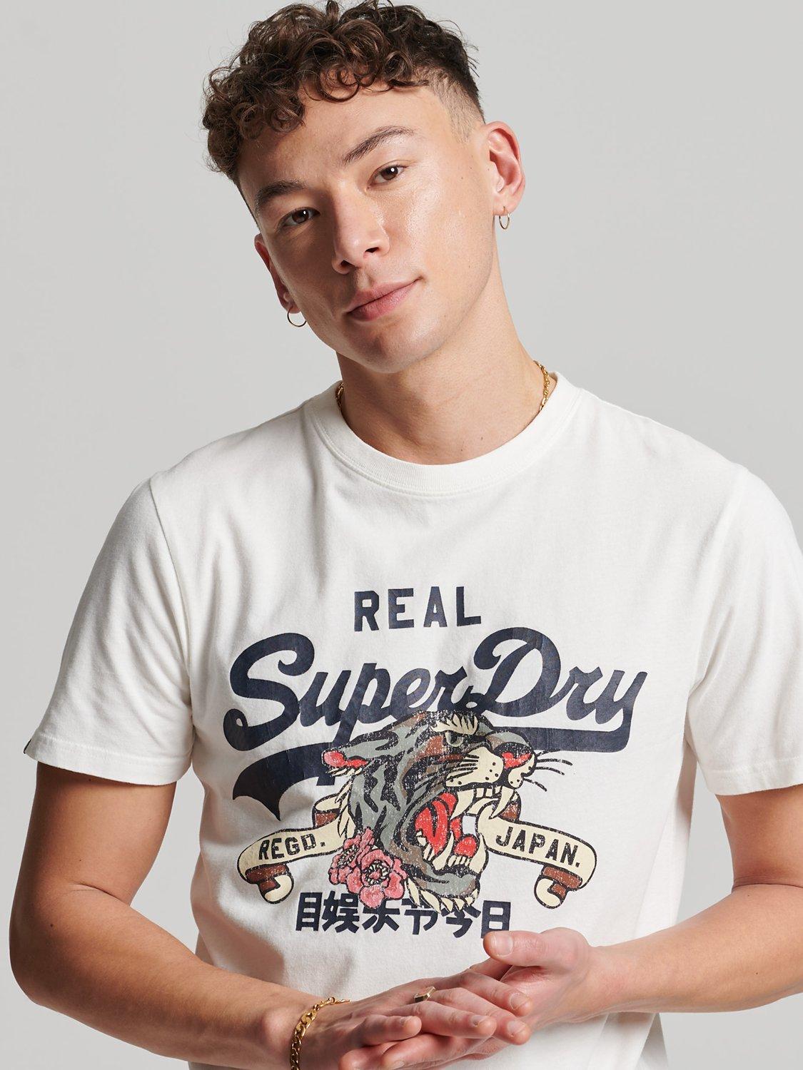 Superdry Vintage Logo Narrative T-Shirt, Ecru