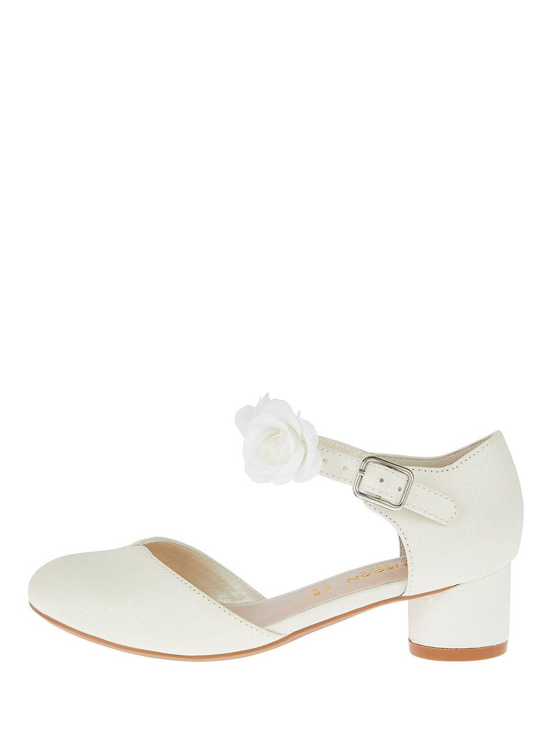 Monsoon Kids' Corsage Two Part Heels, Ivory, A4