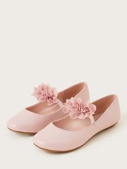 Monsoon Kids' Corsage Ballerina Flats - view 2, Pink