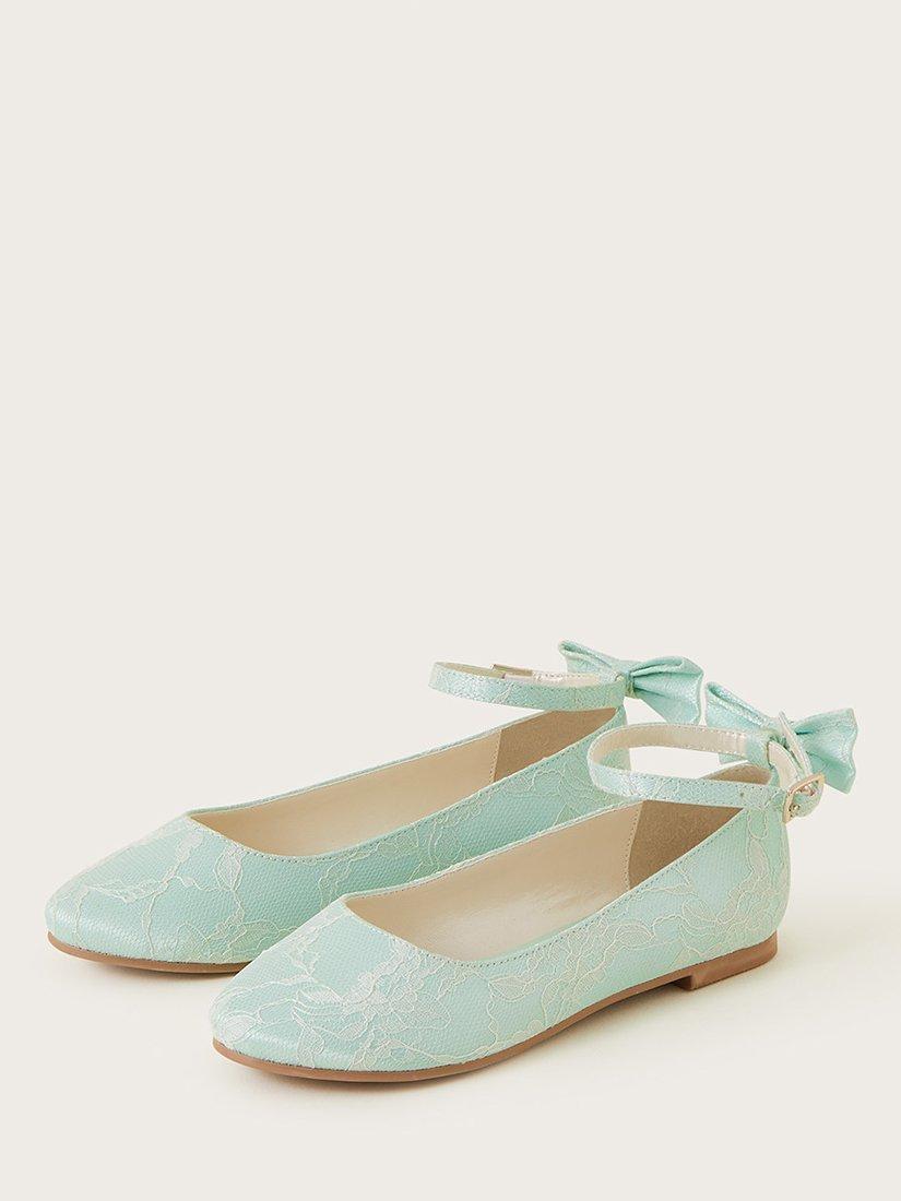Monsoon Kids' Pia Lacey Bow Ballerina Flats