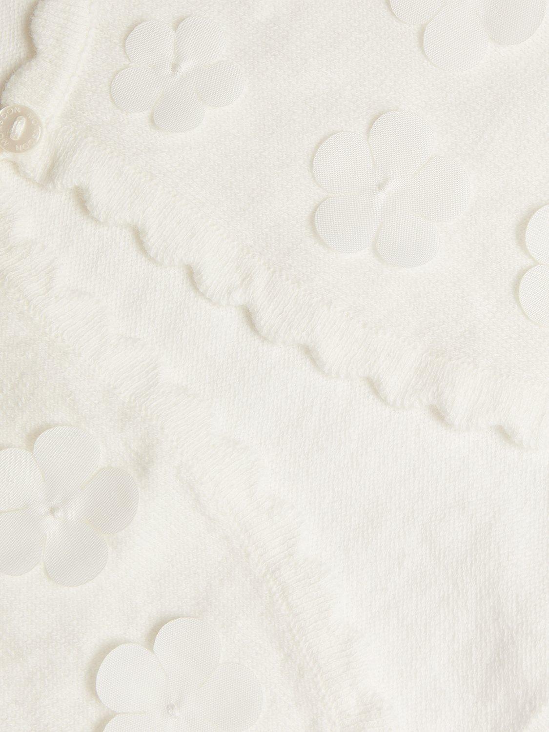 Product image 3 of 3, which shows Monsoon Kids' 3D Petal Cardigan, Ivory, 3-4 years