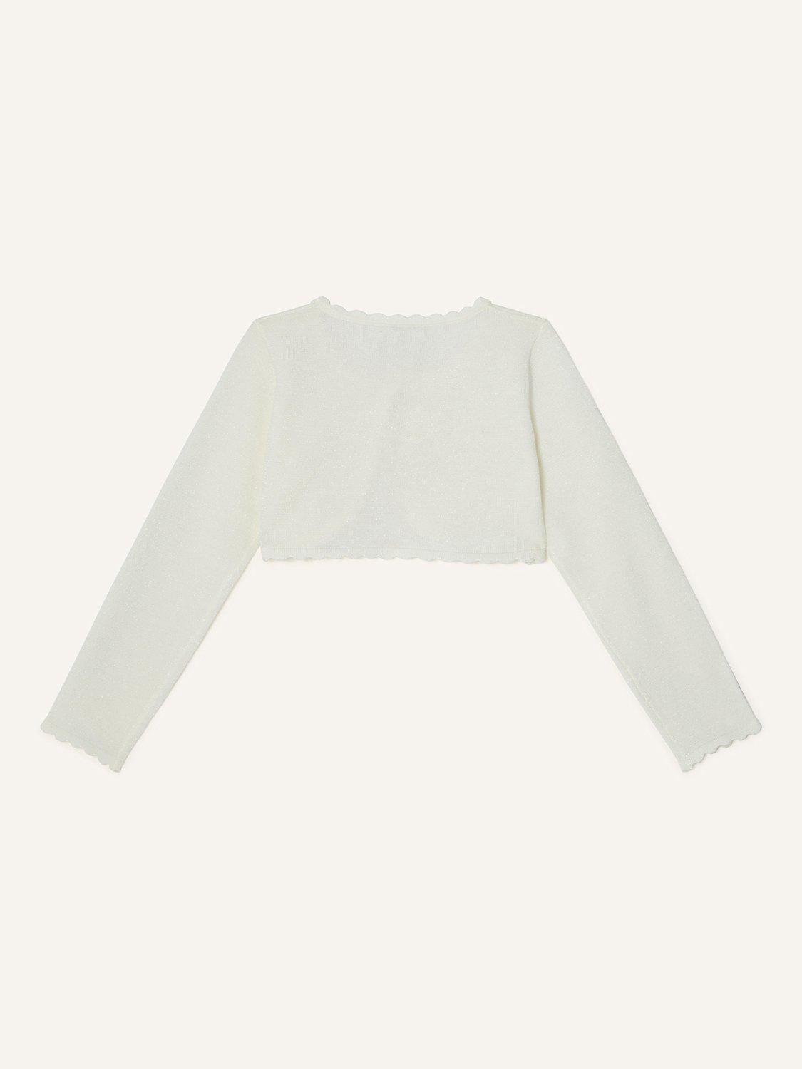 Product image 2 of 3, which shows Monsoon Kids' Niamh Cardigan, Ivory, 3-4 years