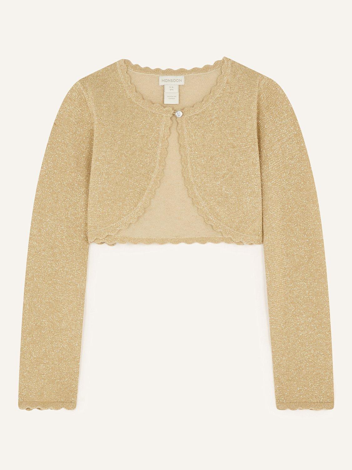 Monsoon Kids' Niamh Cardigan, Gold, 11-12 years