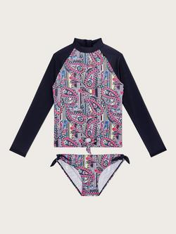 Monsoon Kids' Paisley Print Sunsafe Swim Set, Multi, Multi