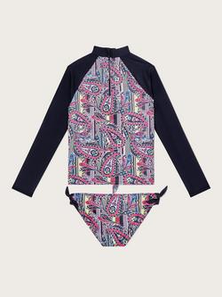 Monsoon Kids' Paisley Print Sunsafe Swim Set, Multi - view 2, Multi
