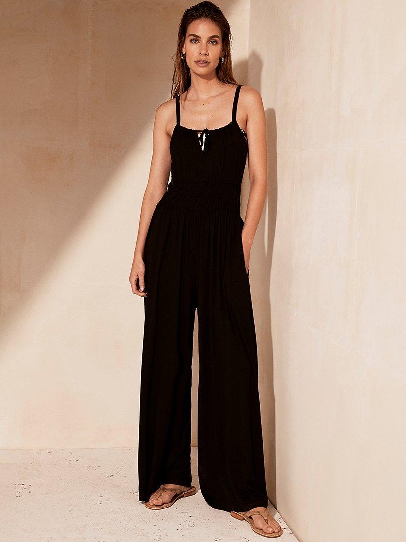 Mint Velvet Sleeveless Wide Leg Jumpsuit, Black