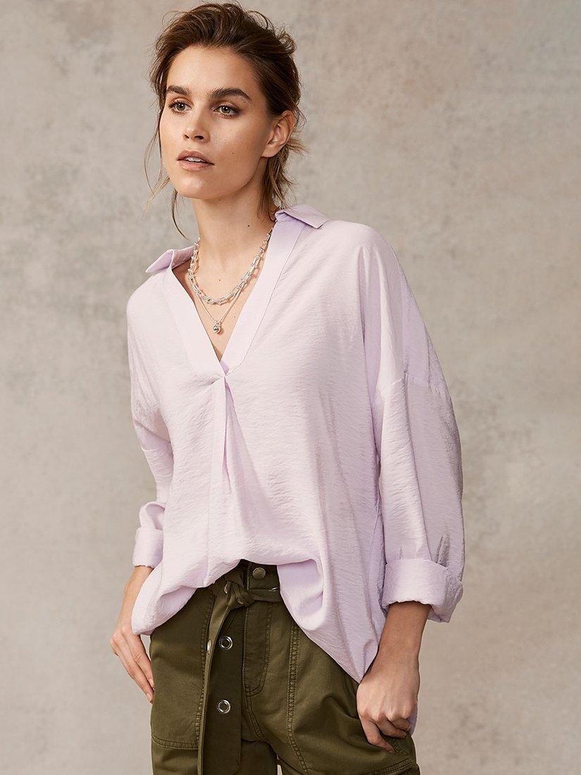 Mint Velvet Oversized Throw On Shirt, Purple Multi Purple