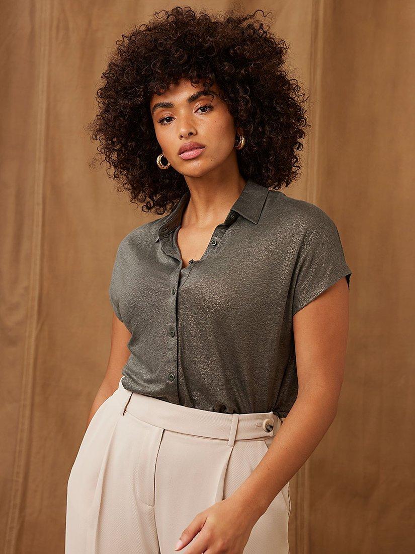 Mint Velvet Shimmer Linen Shirt