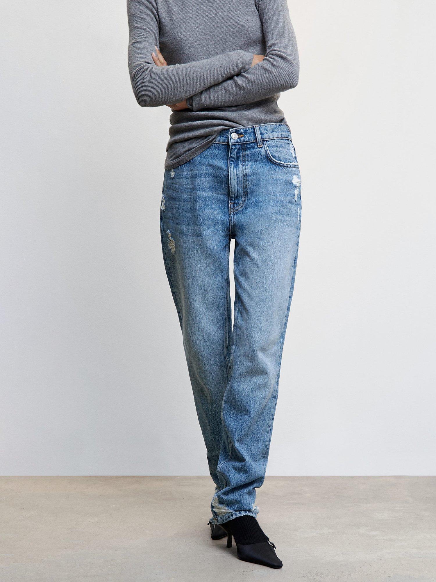 Mango Brooks High Waist Jeans, Blue