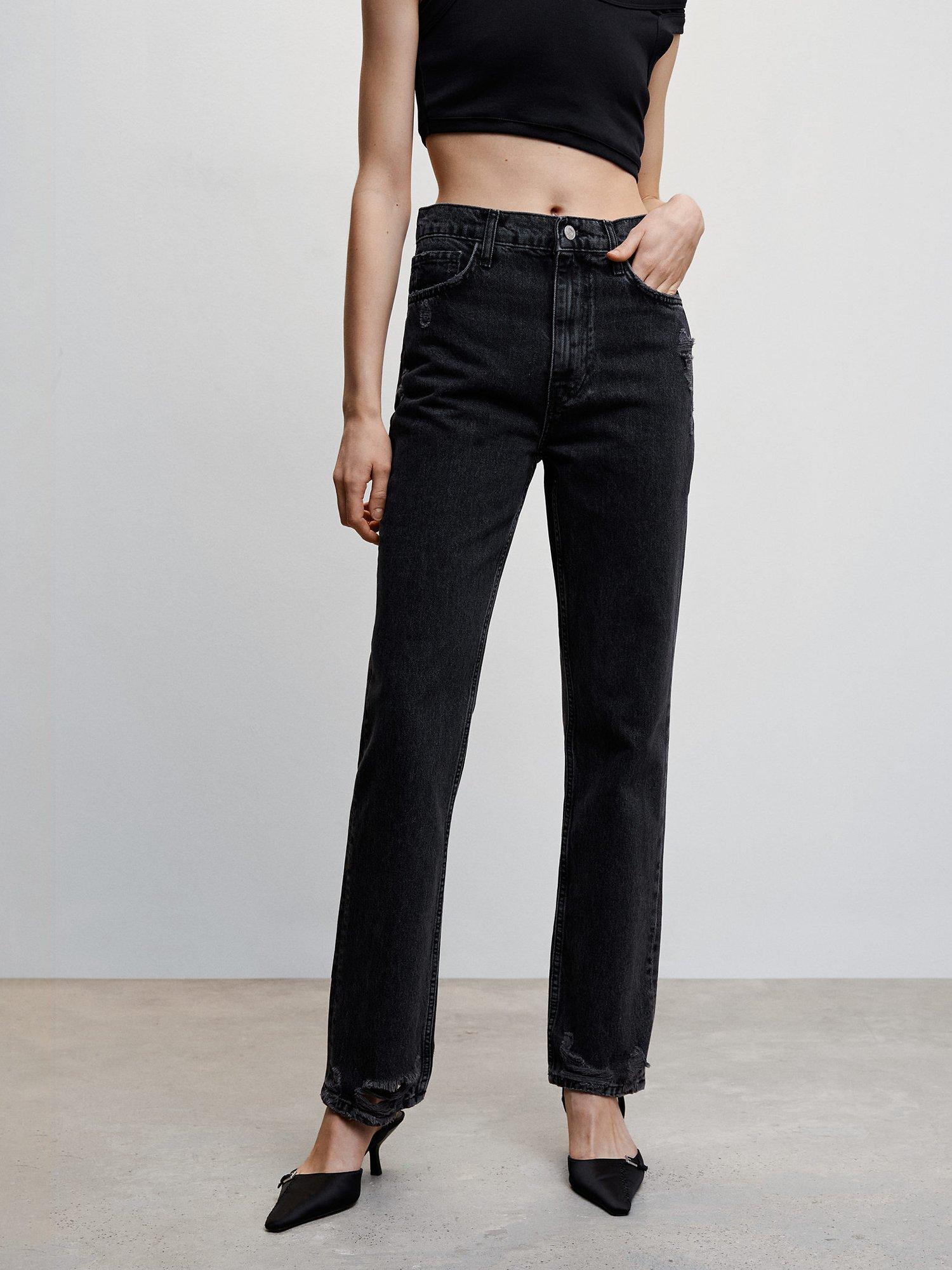 Mango Brooks High Waist Jeans, Grey