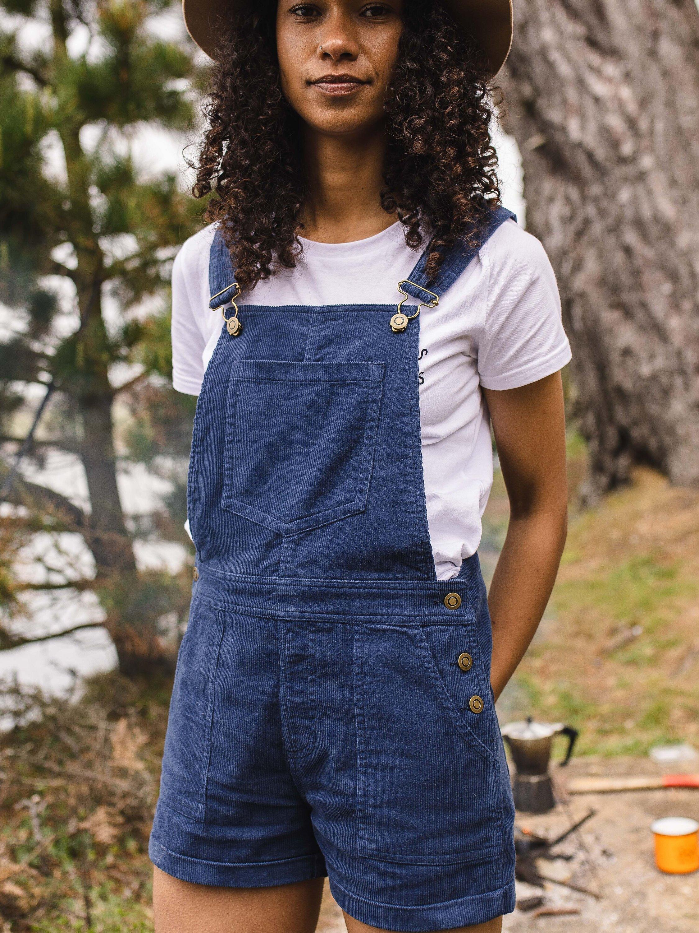 Passenger Roamologist Short Corduroy Dungarees, Blue, M