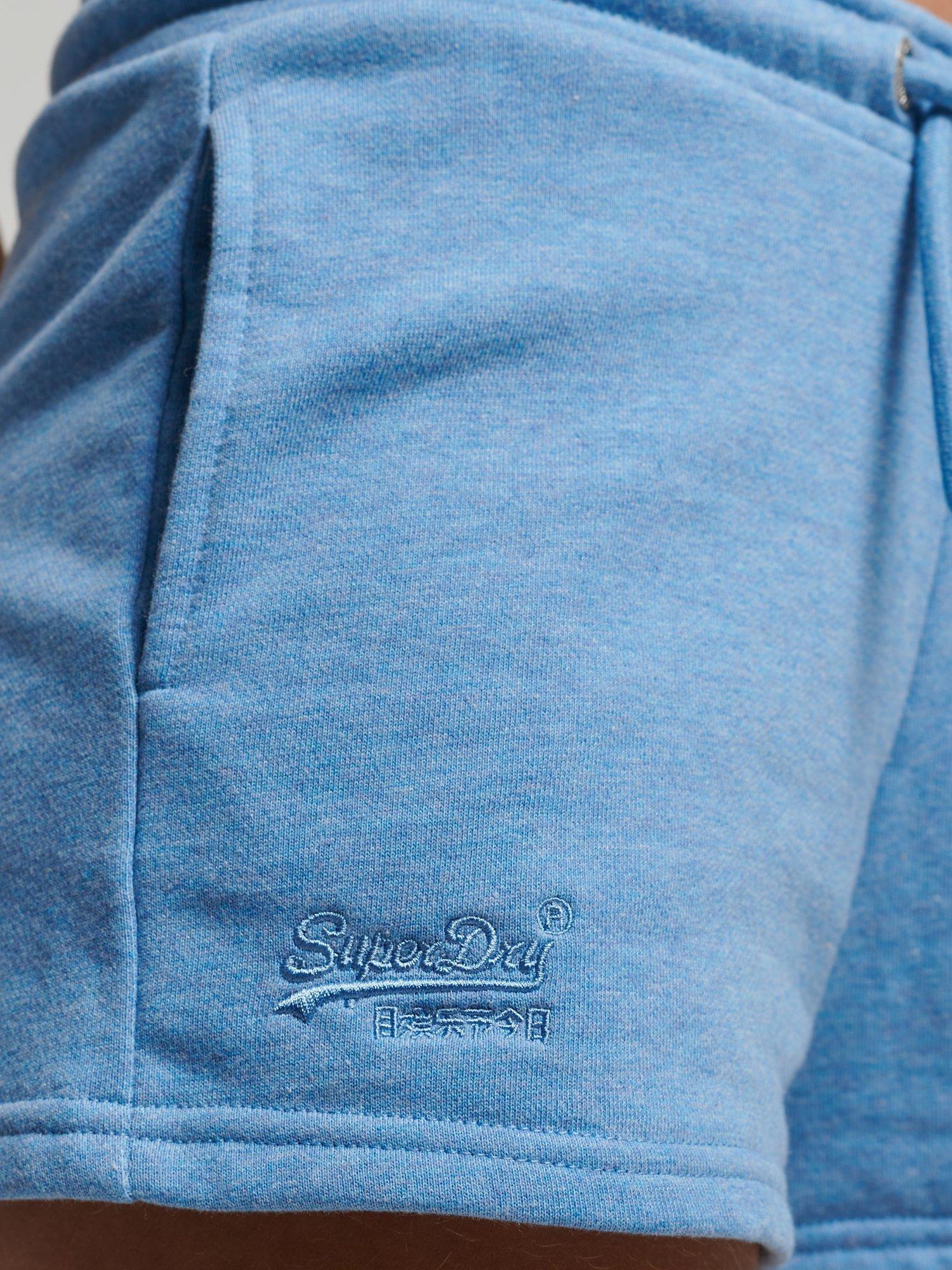 Superdry Vintage Logo Embroidered Jersey Shorts, Blush Blue Marl, 6