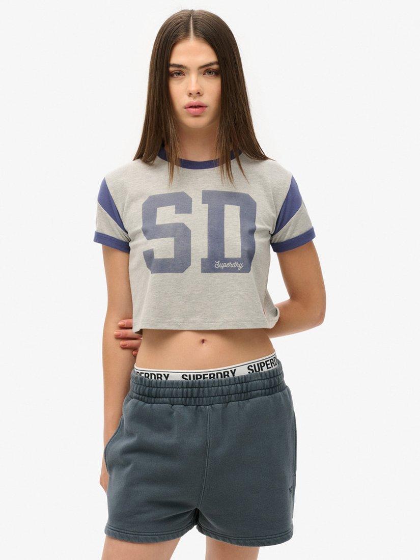 Product image 1 of 8, which shows Superdry Vintage Wash Sweat Shorts, Eclipse Navy, 6