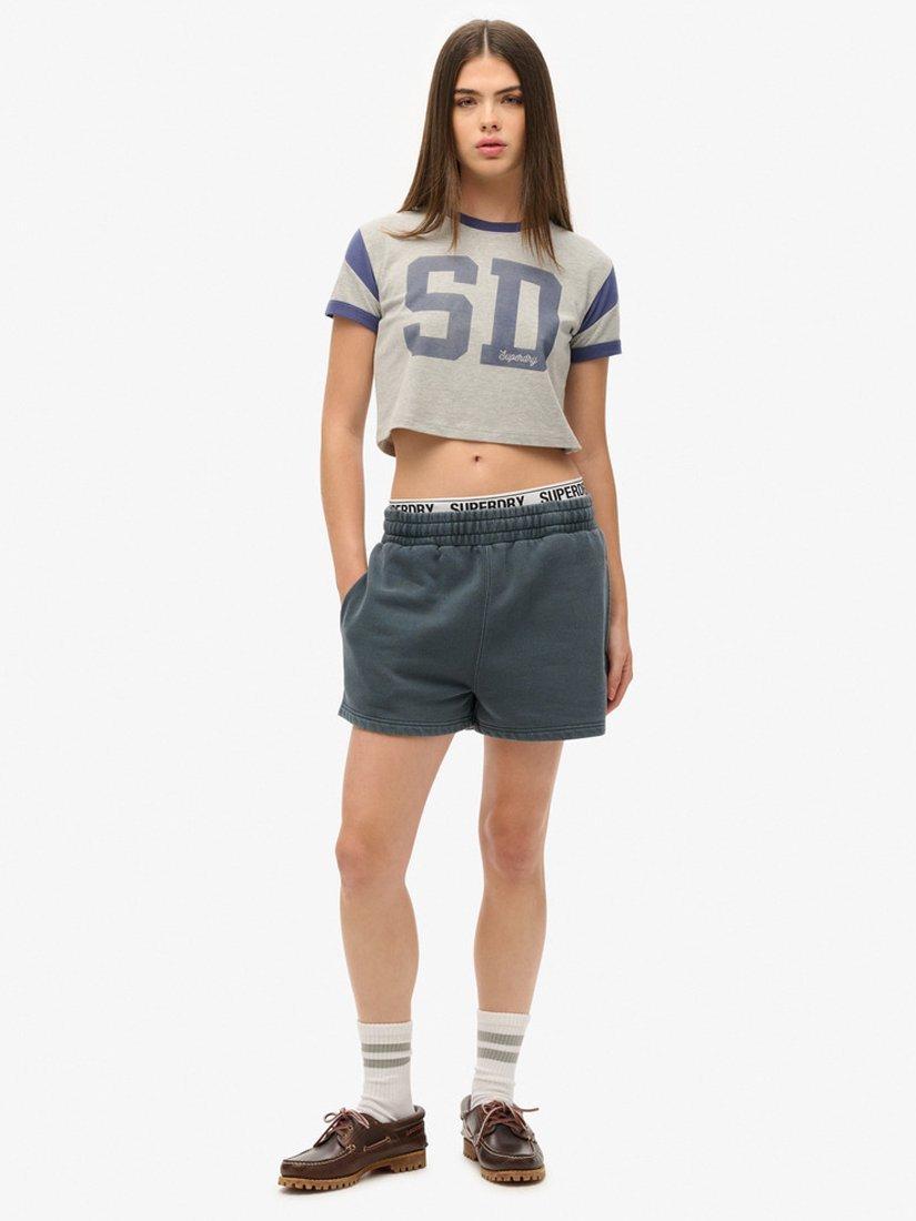 Product image 7 of 8, which shows Superdry Vintage Wash Sweat Shorts, Eclipse Navy, 6