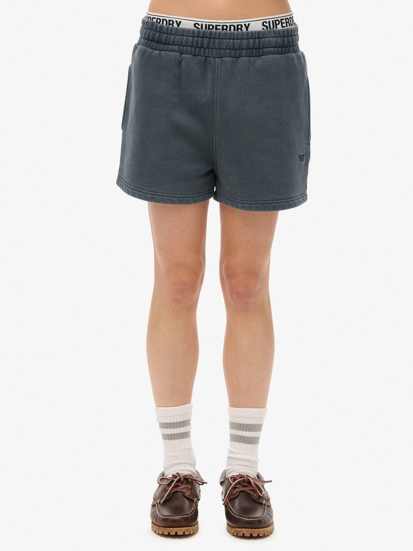 Product image 5 of 8, which shows Superdry Vintage Wash Sweat Shorts, Eclipse Navy, 6